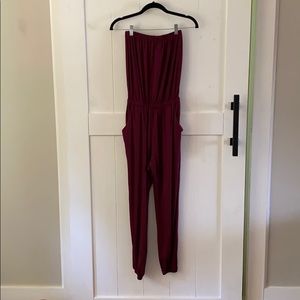 Burgundy jumpsuit